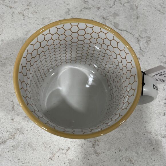 BEE YOU TI FUL Embossed Heartland Hive Coffee Mug Ceramic 20oz 2 Side Beautiful - Picture 4 of 6